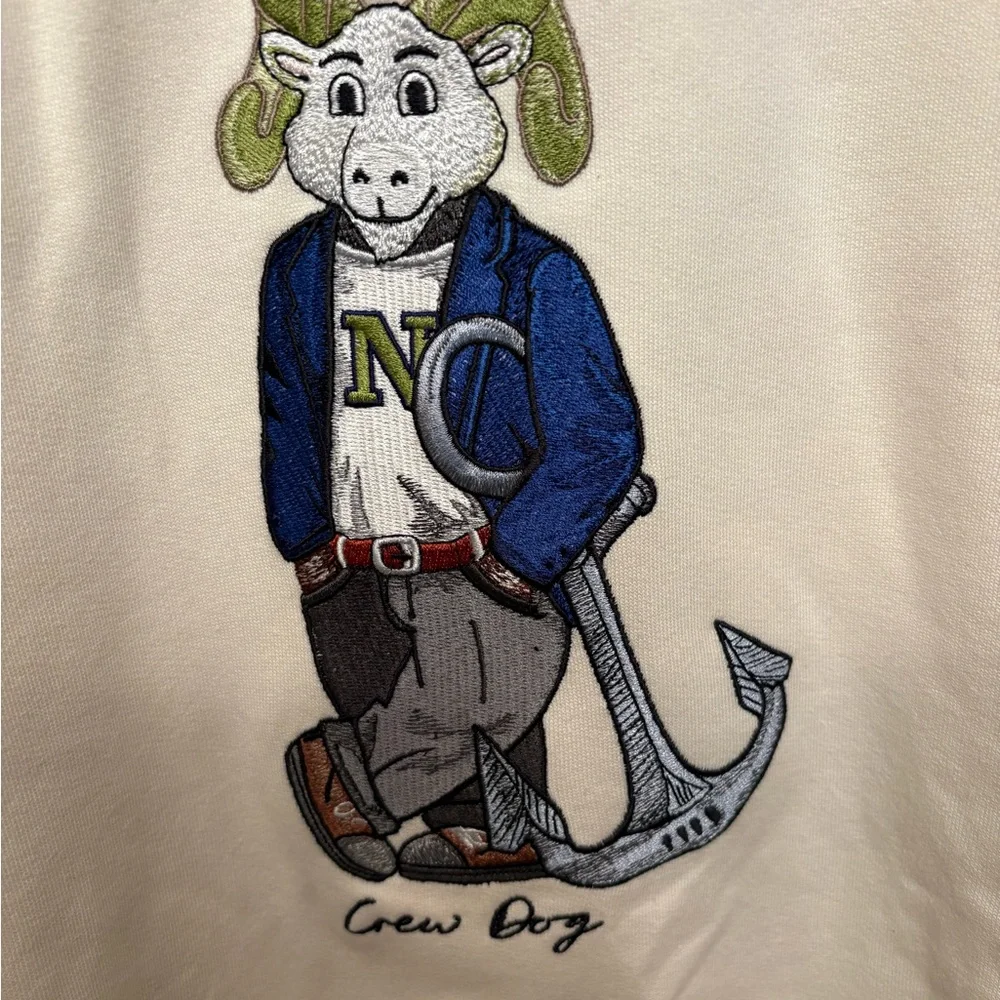 Go Navy! Beat Army! Cream Graphic Sweatshirt with Goat Design - Picture 5 of 5